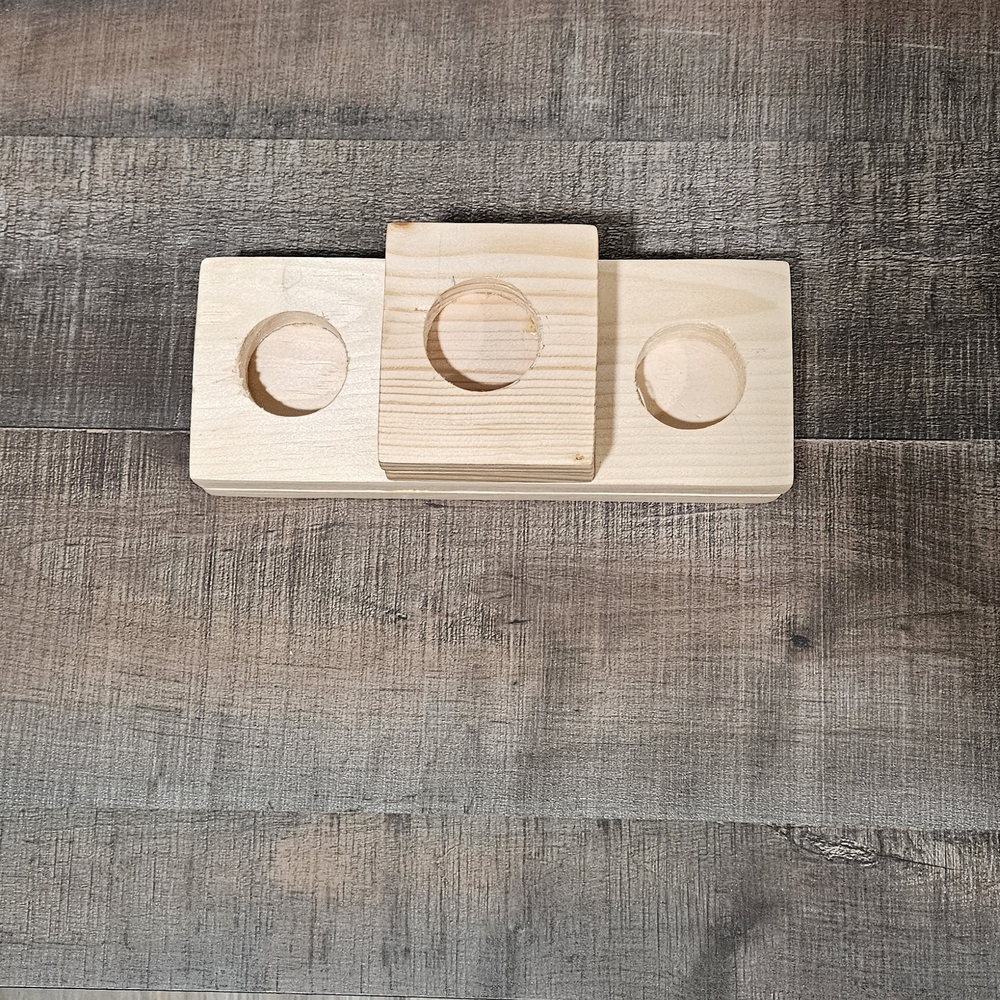 Simple Rustic Wooden Candle Holder - Picture 4 of 8